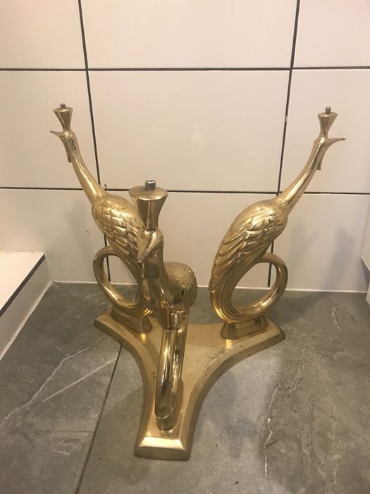 Stolik kawowy art deco mosiężny złoty design