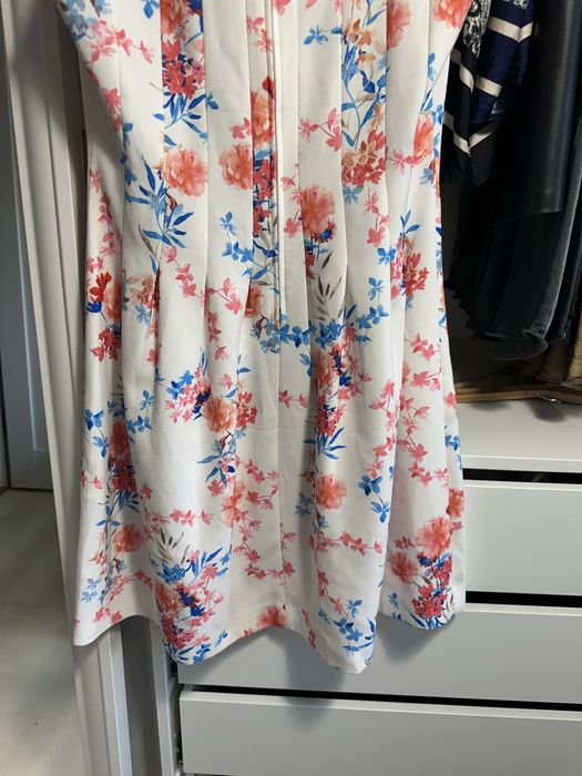 Zwiewna sukienka w kwiatki letnia h&m XL