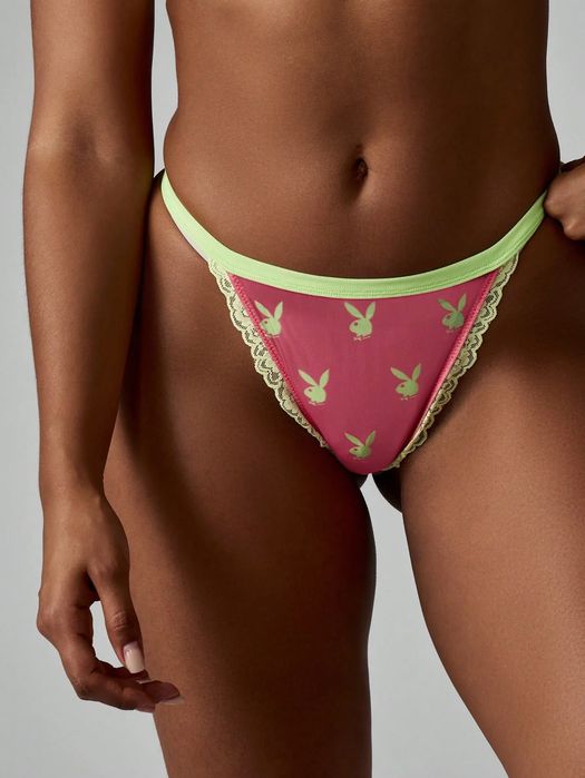 Majtki damskie neonowe siateczkowe play boy missguided S 36