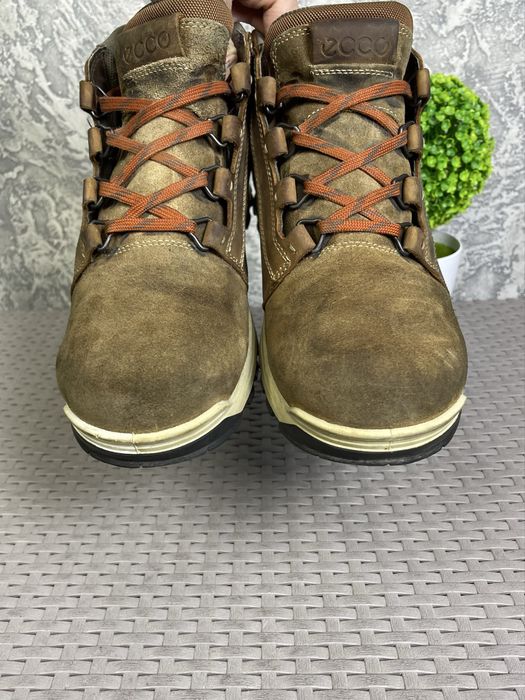 ECCO gore-tex ботинки 46 размер кожаные трекинговые коричневые
