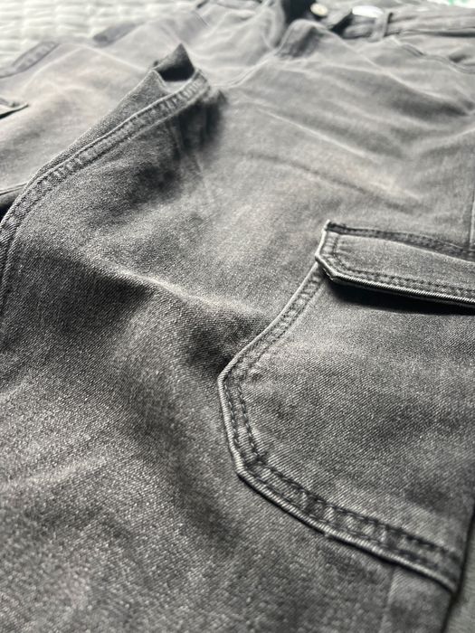 Jeansy skinny cargo szare roz. 36 Sinsay