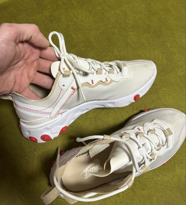Кроссовки Nike React Element 55 White/Red Original Размер 37.5