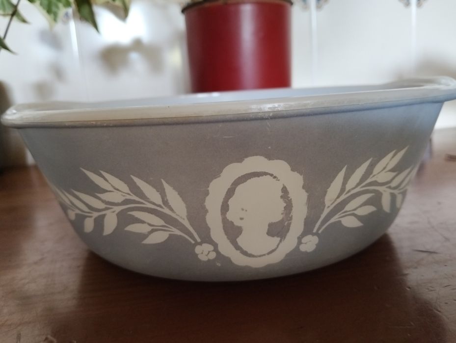 Travessa/Caçarola Vintage Glasbake Blue Cameo - Estilo Retro