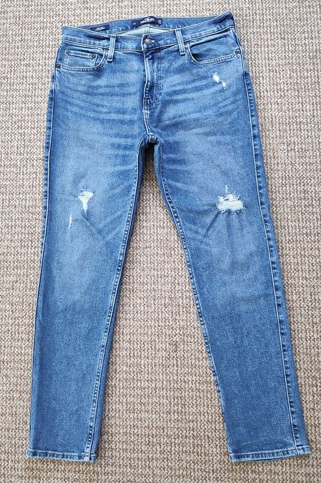 Hollister Epic Flex W32 L30 летние рваные джинсы skinny ОРИГИНАЛ