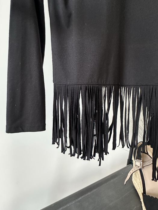 Narzutka czarna z frędzlami, boho, vintage, retro, ols school, basic