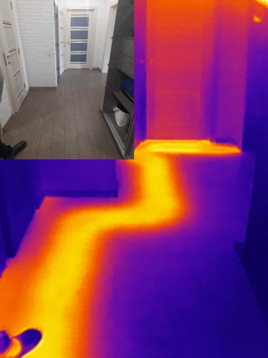 Поиск протечки воды тепловизором, акустикою, влагомером, газом