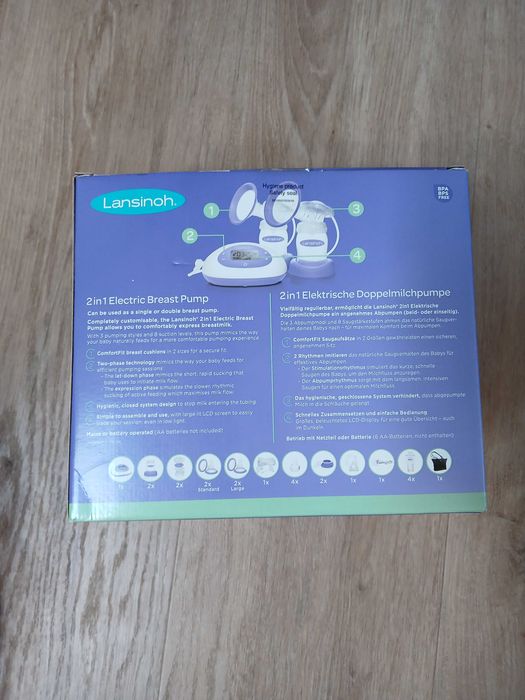 Laktator elektryczny na dwie piersi (podwójny) Lansinoh (bez butelek)