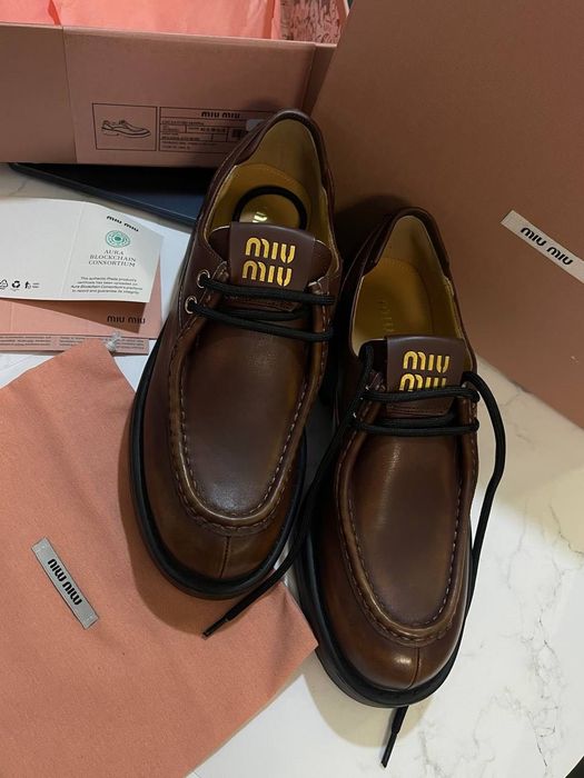 Wyprzedaż! Skórzane Premium Botki Miu Miu! Od ręki 39,40
