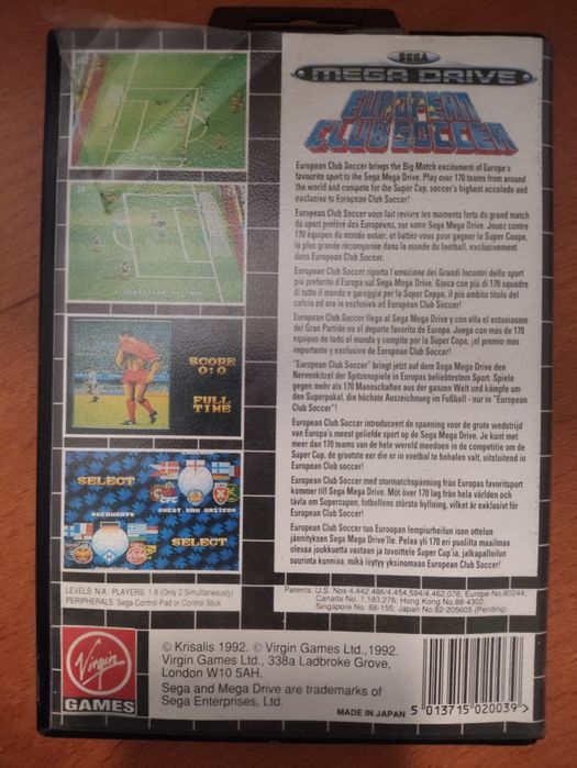 European Club Soccer Mega Drive Sega