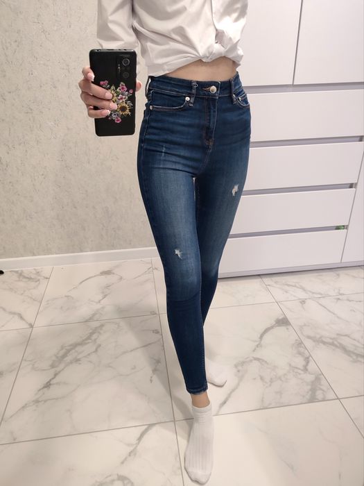 Темні джинси скіні S(42р)