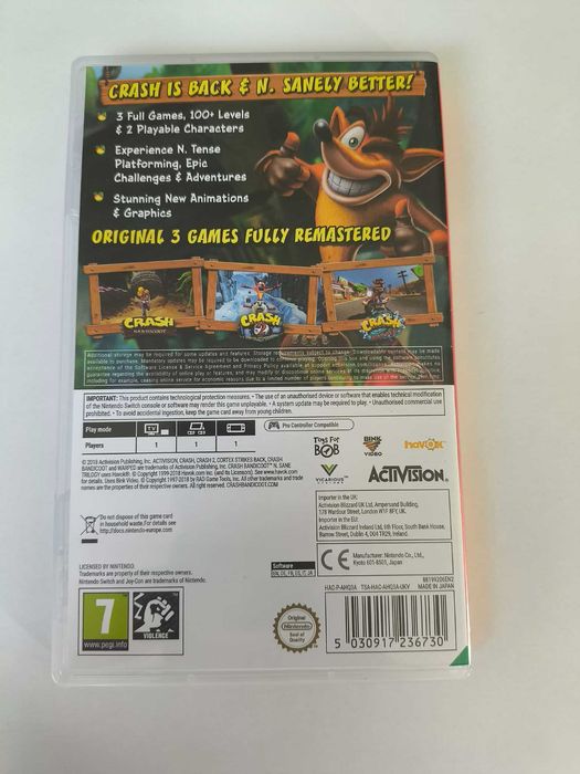 Crash Bandicoot N’SANE Trilogy SWITCH