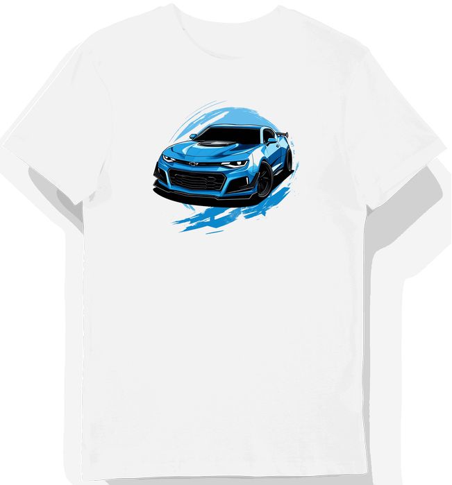 Koszulka męska biała Wyścigowy Styl Futurystyczny Camaro XXL
