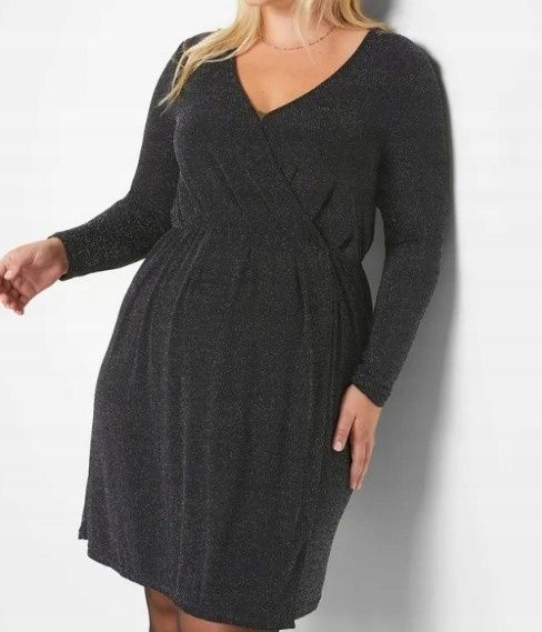 B.P.C sukienka ciążowa i do karmienia piersią ze srebrną nitką r.52/54