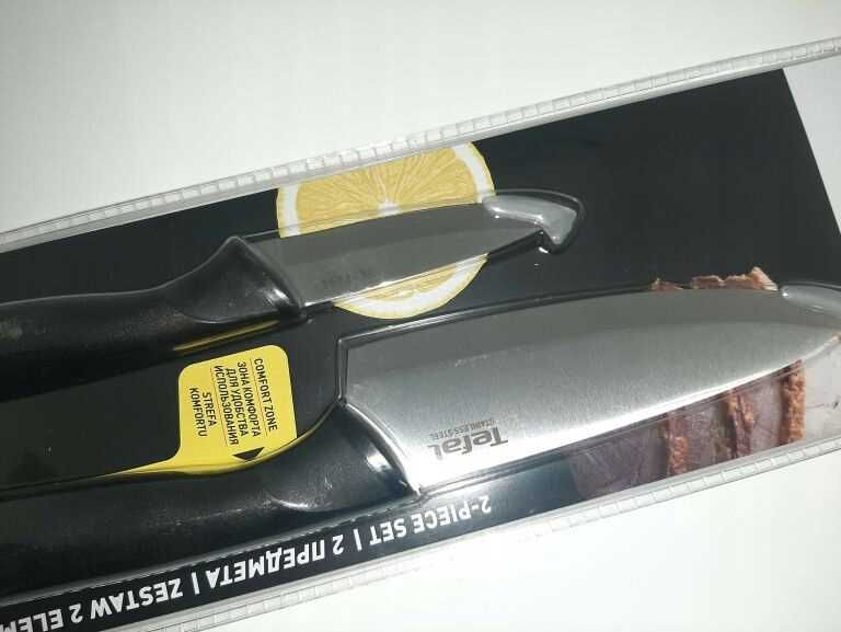 Zestaw 2 noży TEFAL ESSENTIAL NÓŻ SZEFA Kuchni + NÓŻ Obierak. JAKOŚĆ