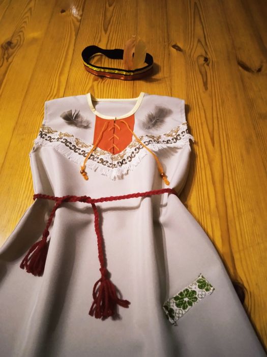 Nowy Strój Indianki 128 Pocahontas Indianka Turniczka i Opaska Bal