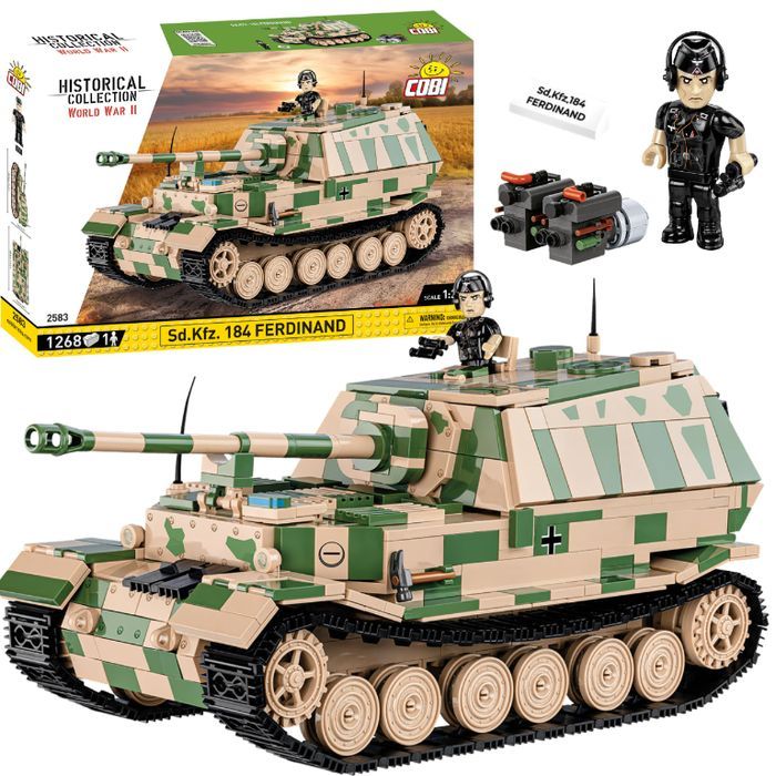 Klocki Cobi 2583 Czołg Sd.kfz.184 Ferdinand Wojskowy 1 Figurka 1268 El