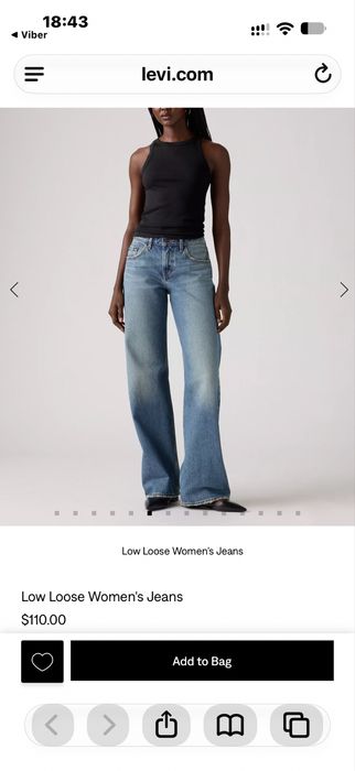 Джинси Levis   24w x 32l  Low Loose Women's Jeans