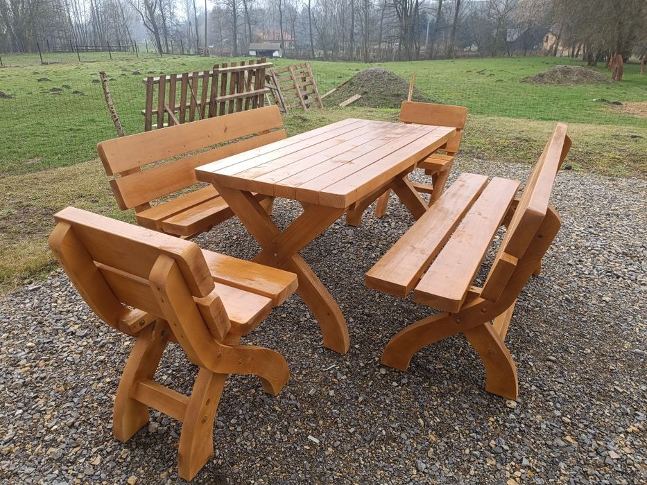 PROMOCJA! Drewniane meble ogrodowe, ławy i stoły do ogrodu