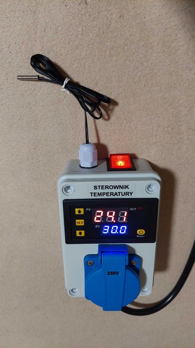 * Gotowy STEROWNIK - REGULATOR  230V z sondą temperatury *