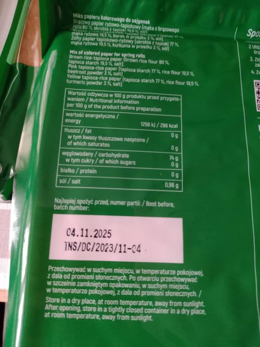 Papier do sajgonek ryżowy, kolorowy