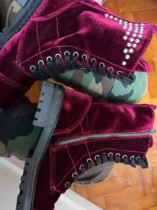 Botins em pele e veludo Catarina Martins Shoes