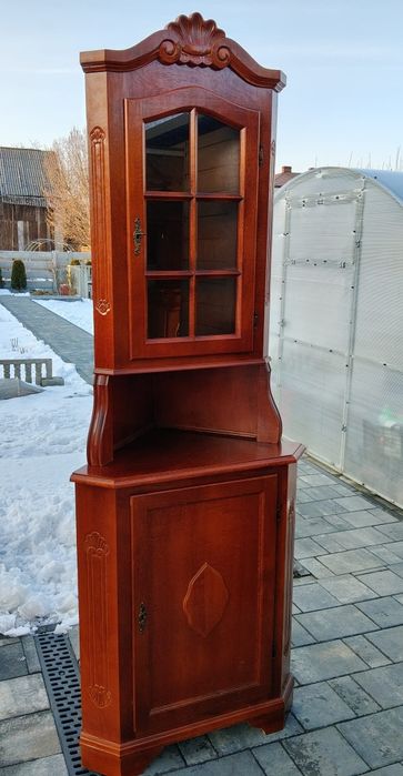 Witryna narożna drewniana