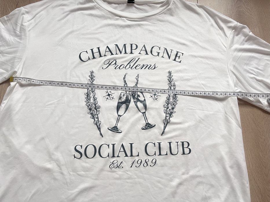 Biala koszulka t-shirt na krotki rekaw oversize M