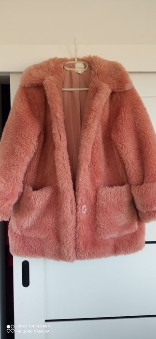 Kurtka płaszcz pudrowy róż H&M S r 36