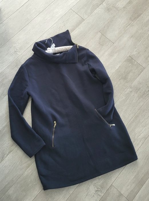 Długa bluza golf tunika ciepła gruba na zimę