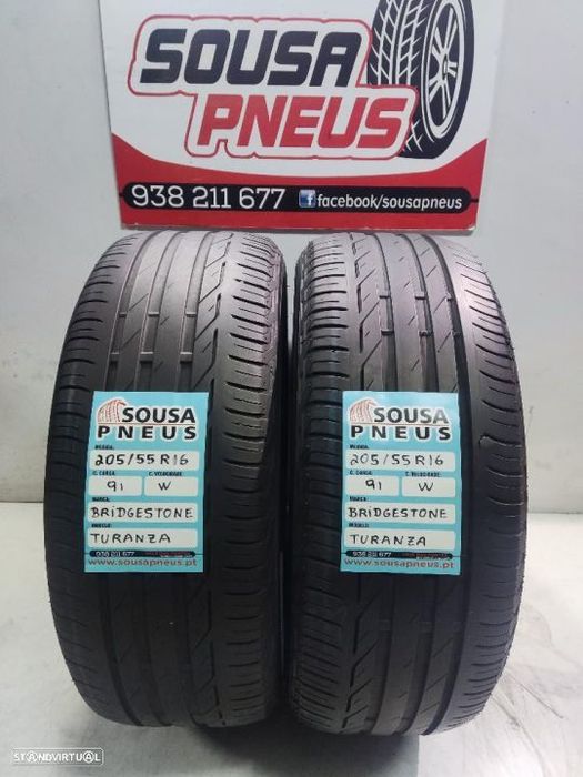 2 pneus semi novos 205-55r16 bridgestone - oferta dos portes 85 EUROS