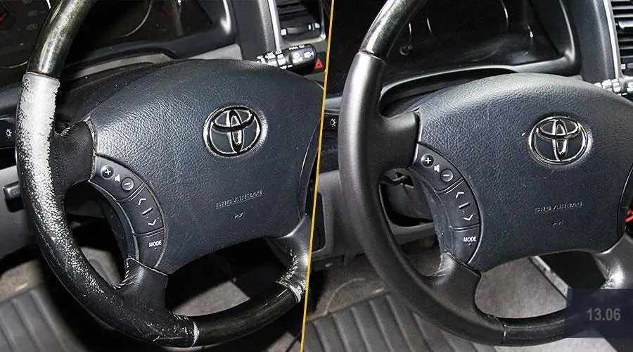 Набор для покраски кожаного руля, краска для руля черная, жидкая кожа