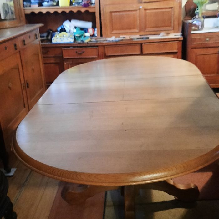 Piękny stół dębowy rozkładany owalny