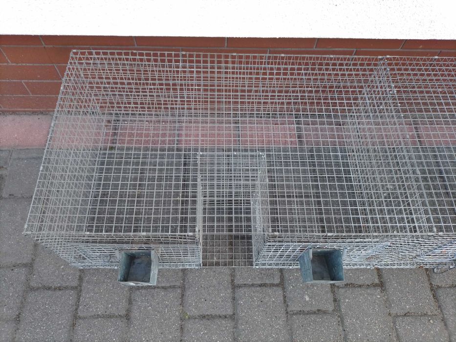 Klatka ocynkowana poczwórna przepiórki drób króliki 190x50x35