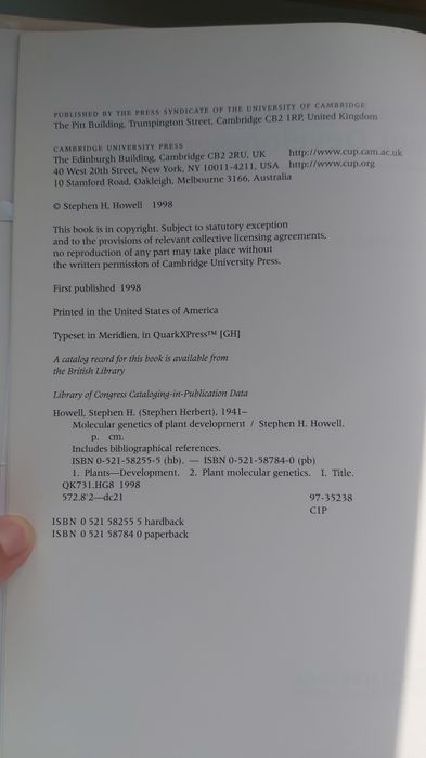 Molecular Genetics of Plant Development - Stephen Howell