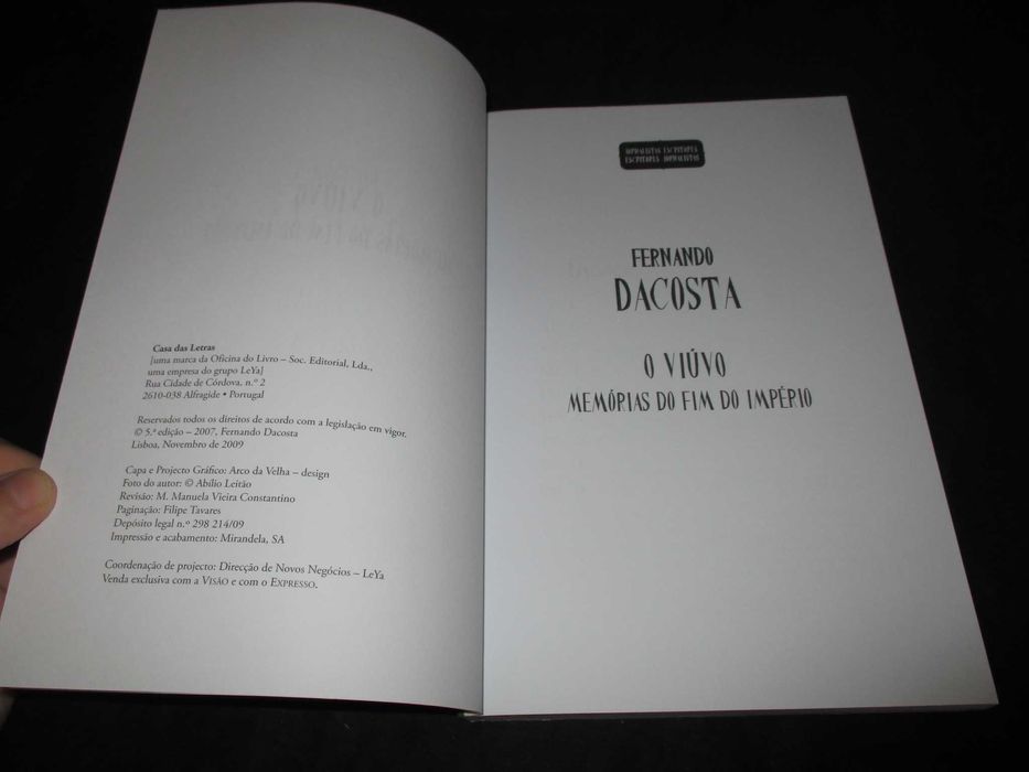 Livro O viúvo Fernando DaCosta Casa das Letras