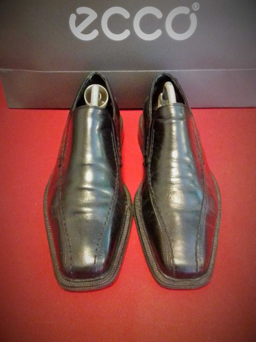 ECCO slip-on skórzana podeszwa czarne