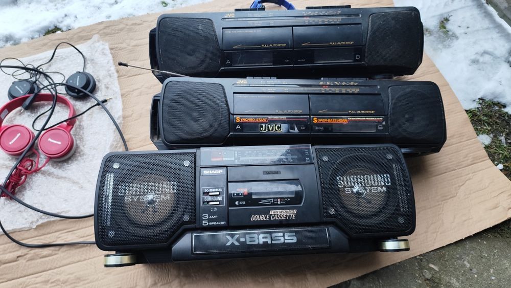 Radiomagnetofon Sharp JVC 3 sztuki