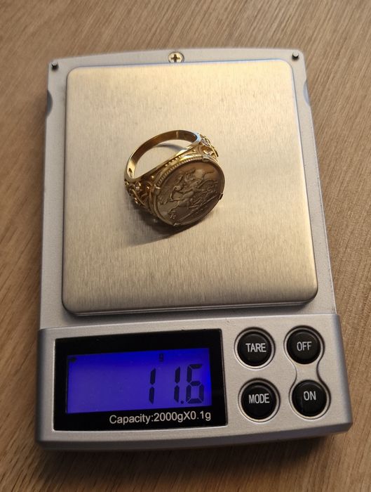 Anel Meia Libra Ouro 19k + 22k + Fatura