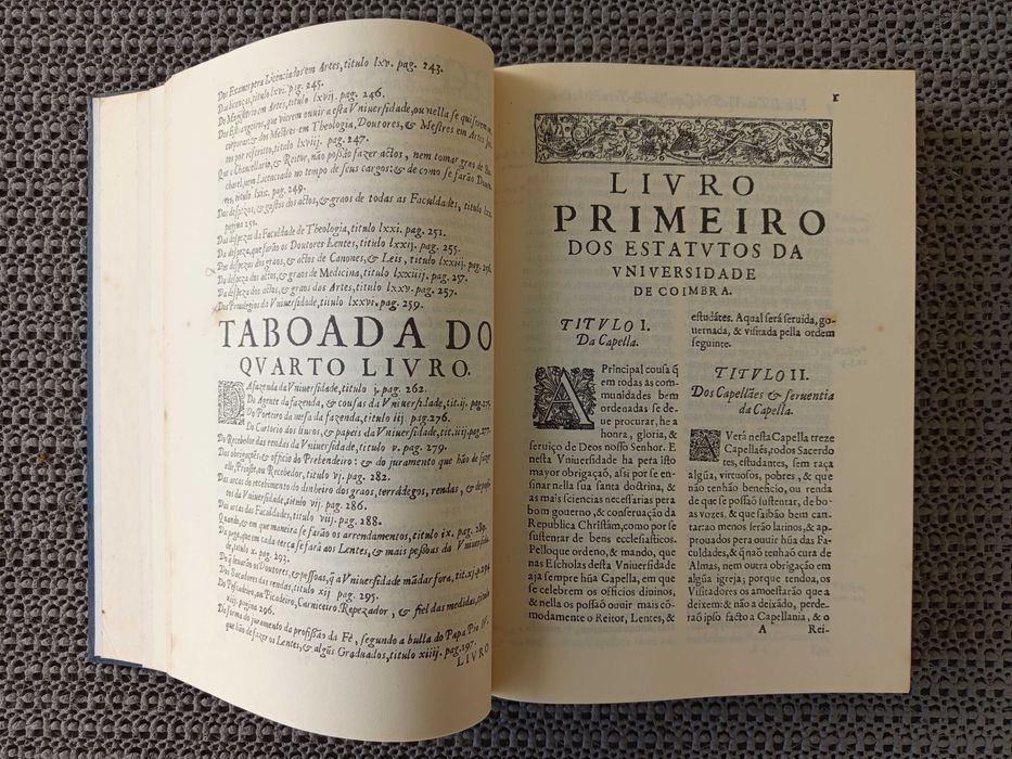 Estatutos da Universidade de Coimbra (1653) Ed fac-similada 1987