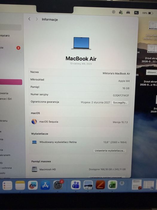MacBook Air 13” M4 2025 16 GB RAM