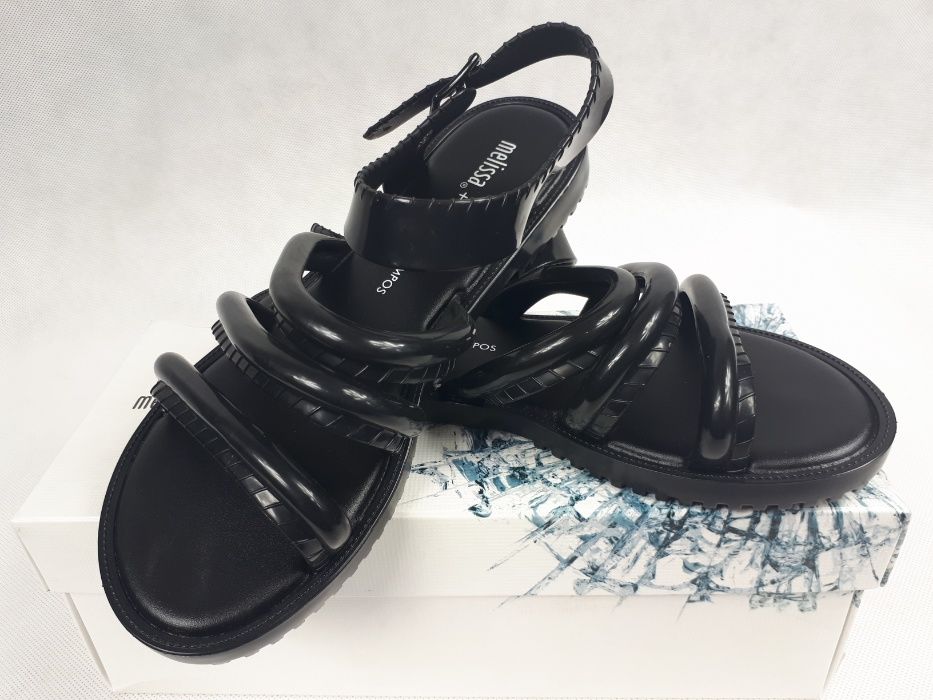 Nowe Sandały MELISSA Flox + Vitorino Campos 31852 Black klapki 40