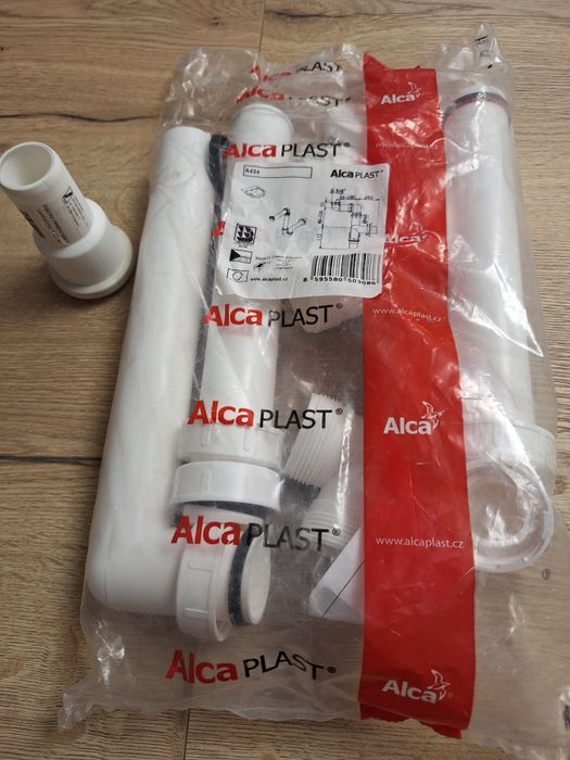 Syfon umywalkowy AlcaPlast A434 G 5/4" + złączka fi 32/40, nowy