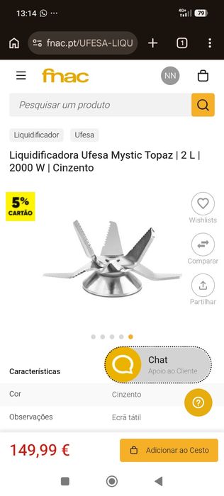 Líquidificador Ufesa Música Topaz novo nunca usado