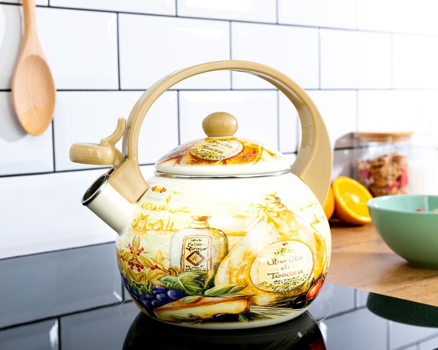 Czajnik emaliowany z gwizdkiem 2,2 l gaz indukcja