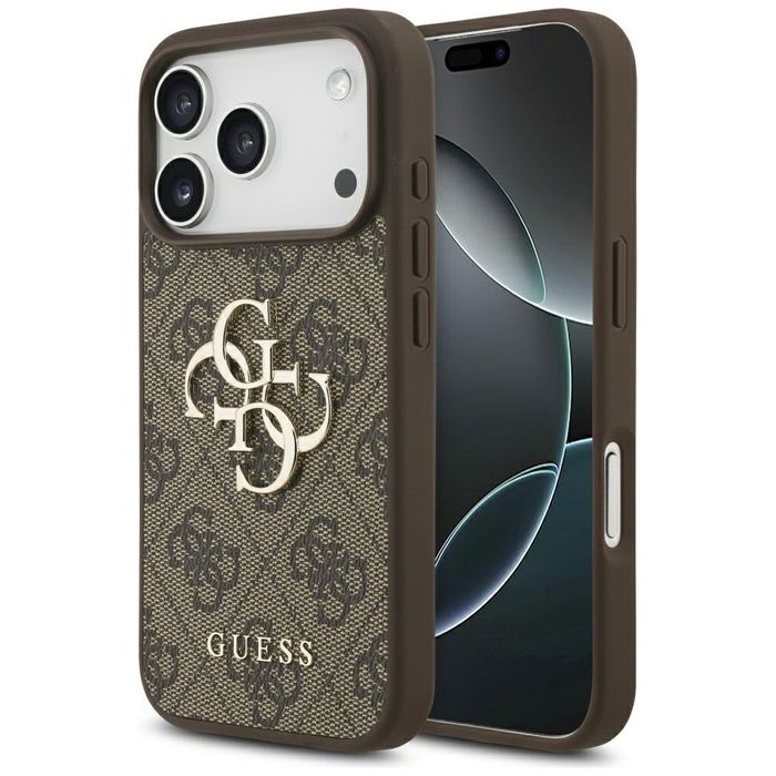 Etui do iPhone 17 Pro Guess 4G Big Logo brązowy