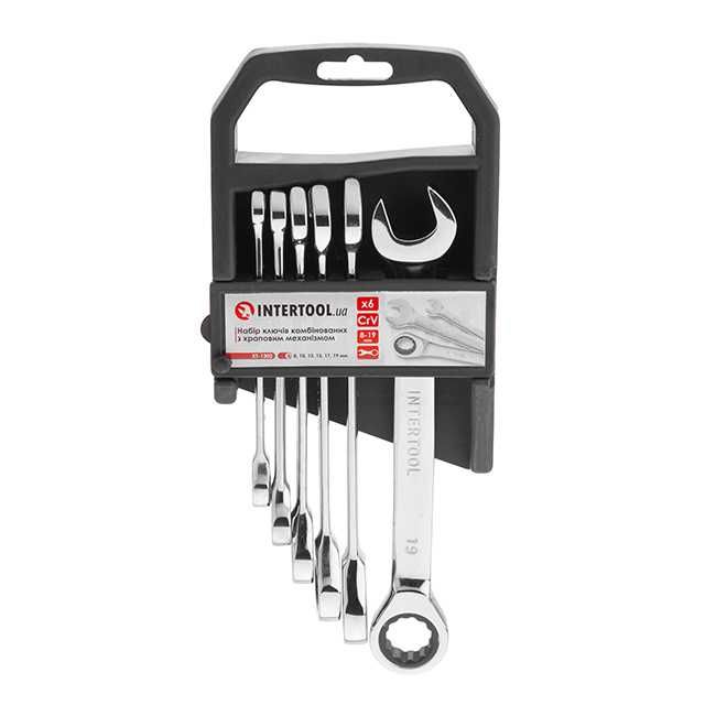 Набір ключів комбінованих з храповим механізмом, трещіткою 6-8-11-12од