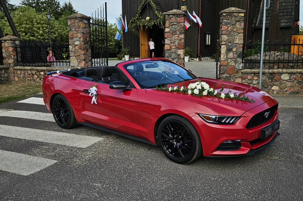 Auto do ślubu, ford Mustang, wynajem auta, samochód na wesele. Cabrio