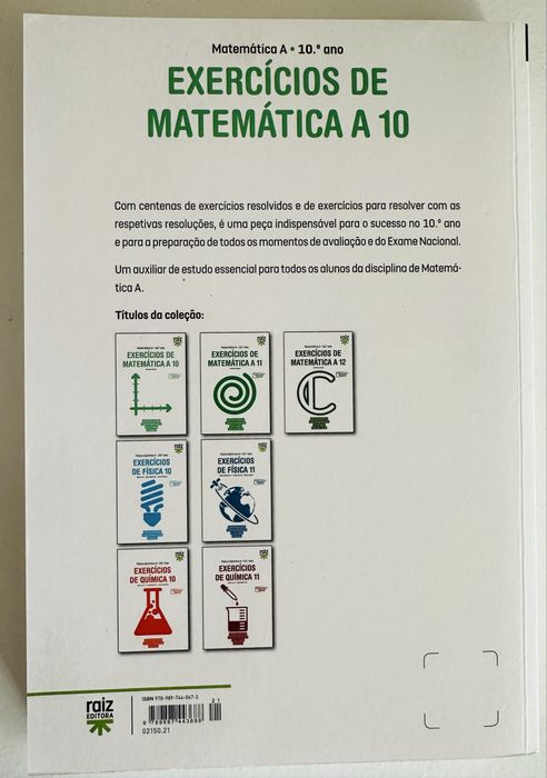 Exercícios de Matemática A 10° ano Raiz Editora