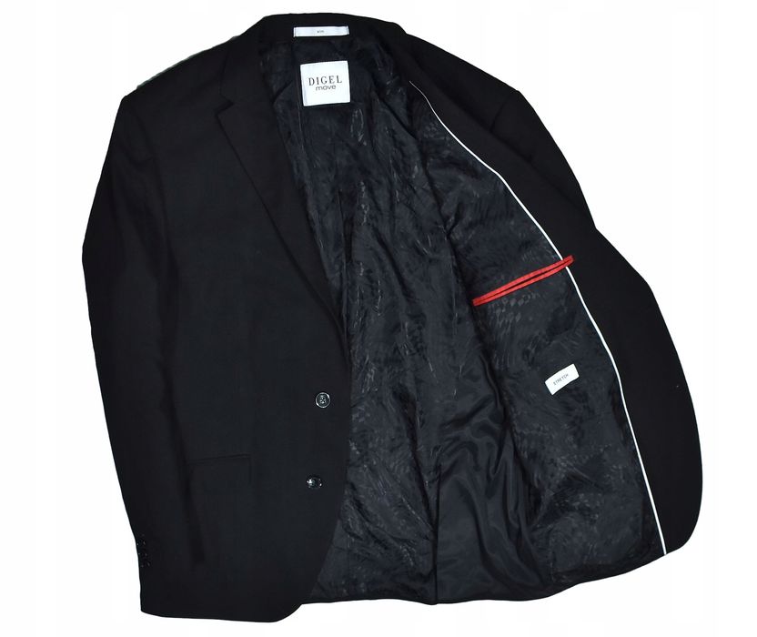 Digel Move Czarna Marynarka Męska Slim Fit 56