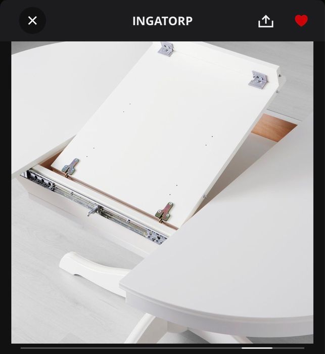 Mesa extensível, branco, 110/155 cm